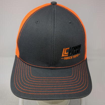 Richardson Trucker Hat Gray Orange OSFM Mesh Back Lennon Crane 1975 Construction