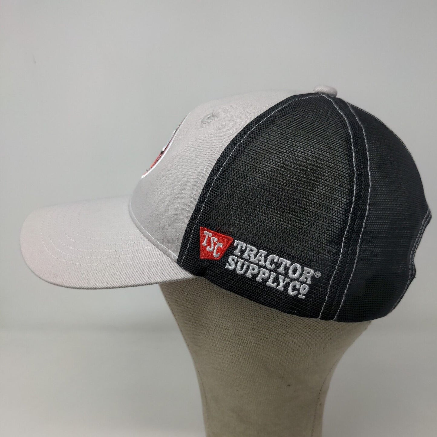 Tractor Supply Co Men's Strapback Mesh Back Hat Gray Embroidered 2000 Logo