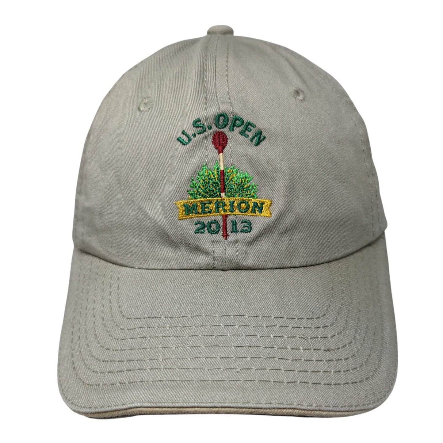 US Open Merion 2013 Slideback Hat Tan OS Adjustable Embroidered USGA Member