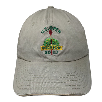 US Open Merion 2013 Slideback Hat Tan OS Adjustable Embroidered USGA Member