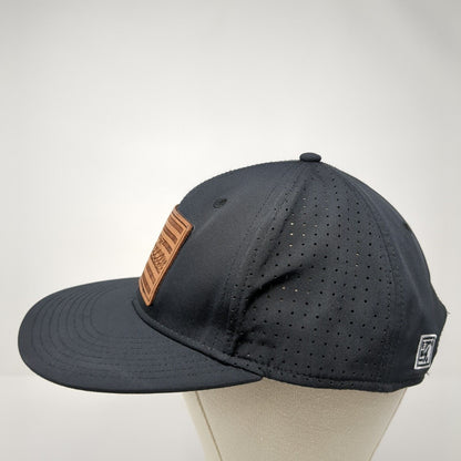 American Flag Snapback Hat Black OS Adjustable Leather Patch Patriotic The Game