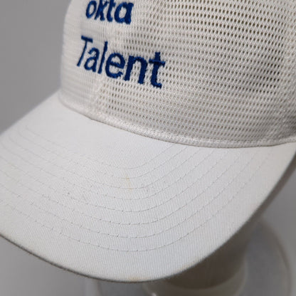 Okta Talent Snapback Trucker Hat White One Size Adjustable The Classics Yupoong