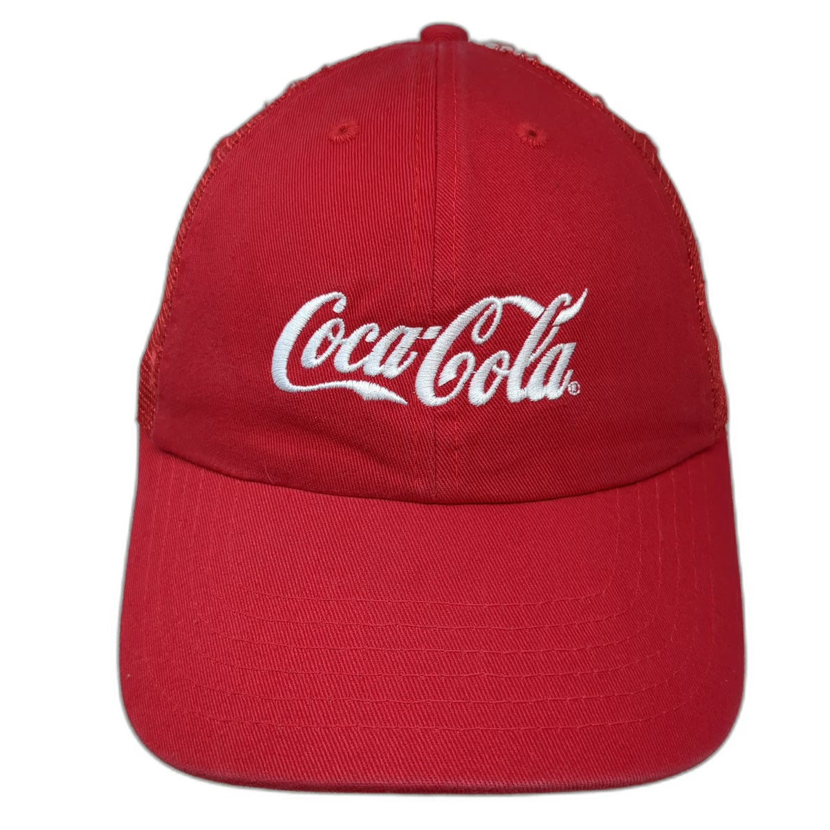 Coca-Cola Logo Red OSFM Baseball Cap Hat Mesh Back Slideback Embroidered Cotton