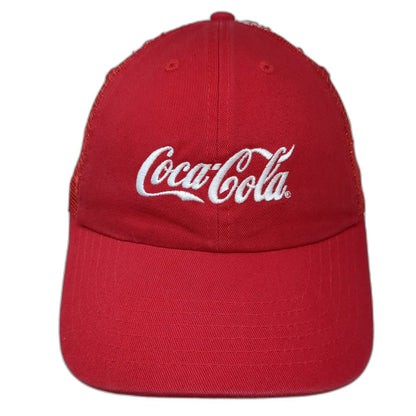 Coca-Cola Logo Red OSFM Baseball Cap Hat Mesh Back Slideback Embroidered Cotton