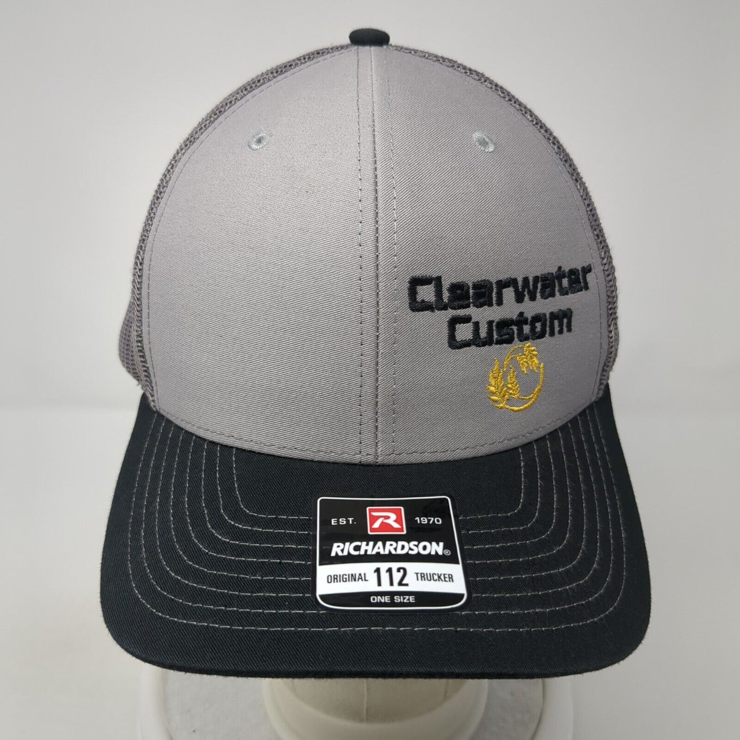 Clearwater Custom Snapback Mesh Back Trucker Hat Gray One Size 6 Panel