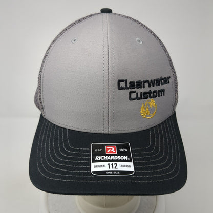 Clearwater Custom Snapback Mesh Back Trucker Hat Gray One Size 6 Panel