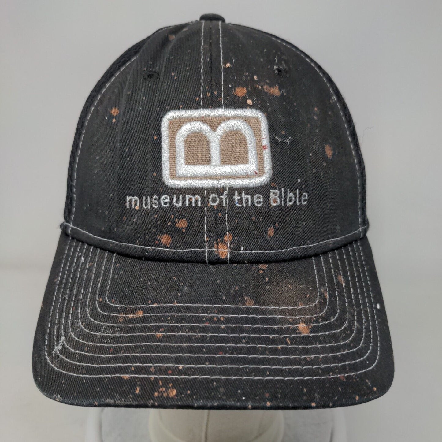 Museum of The Bible Fitted Trucker Hat Black S/M Breathable Mesh Back New Era