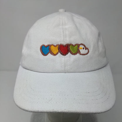 Colorful Heart Slideback Hat White OSFA Adjustable Embroidered 6 Panel