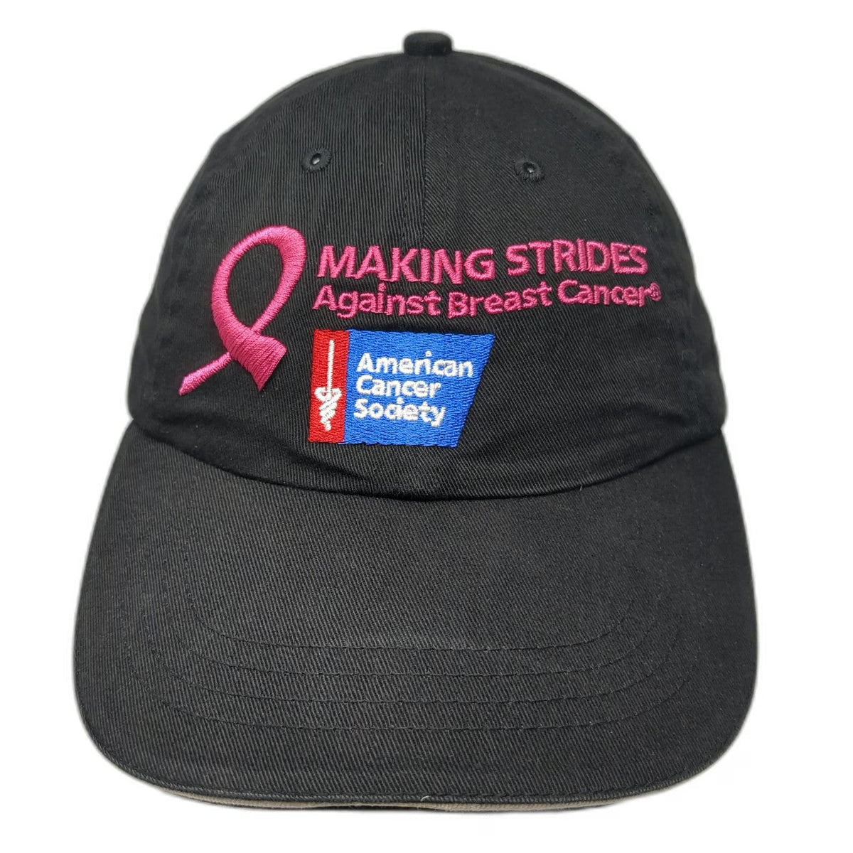 Cap America Baseball Cap Black One Size American Cancer Society Pink Ribbon Hat