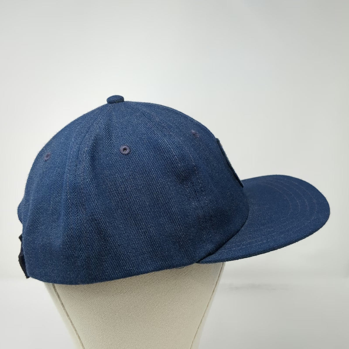 Vans Baseball Cap Blue One Size Slideback Logo Patch Wool Blend 6 Panel Hat