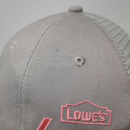 Lowe's 4 PROS Logo Gray Trucker Hat One Size Pink Snapback Mesh Back Workwear