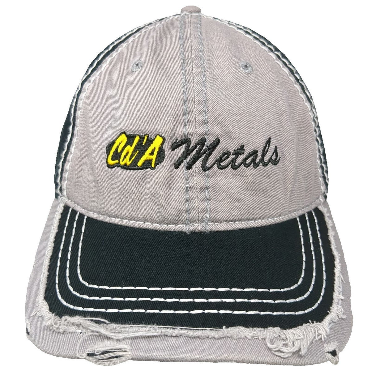 Otto Baseball Cap Gray Black One Size Cd'A Metals Logo Contrast Stitching Hat