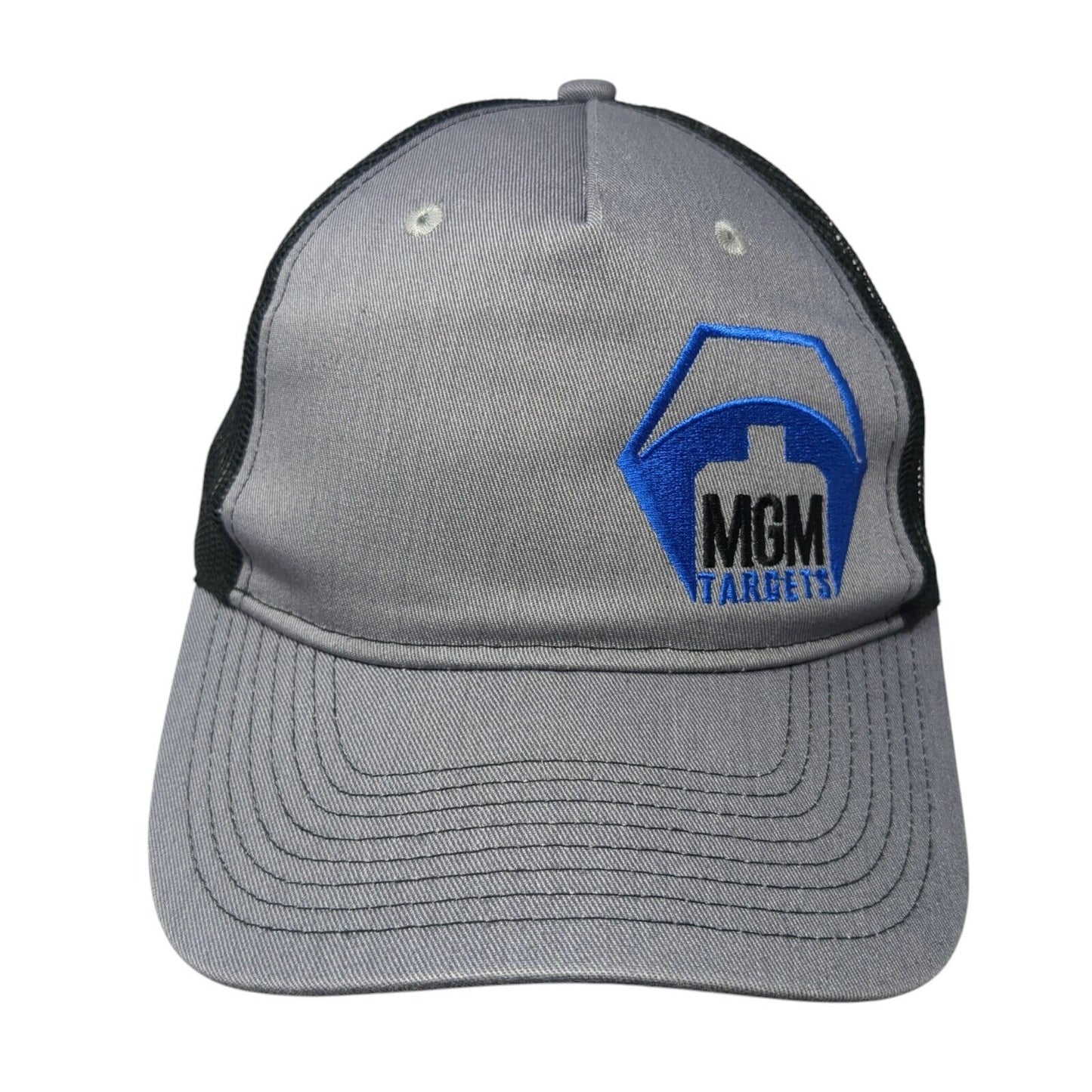 MGM Targets Snapback Trucker Hat Gray OS Adjustable Mesh Back Port Authority