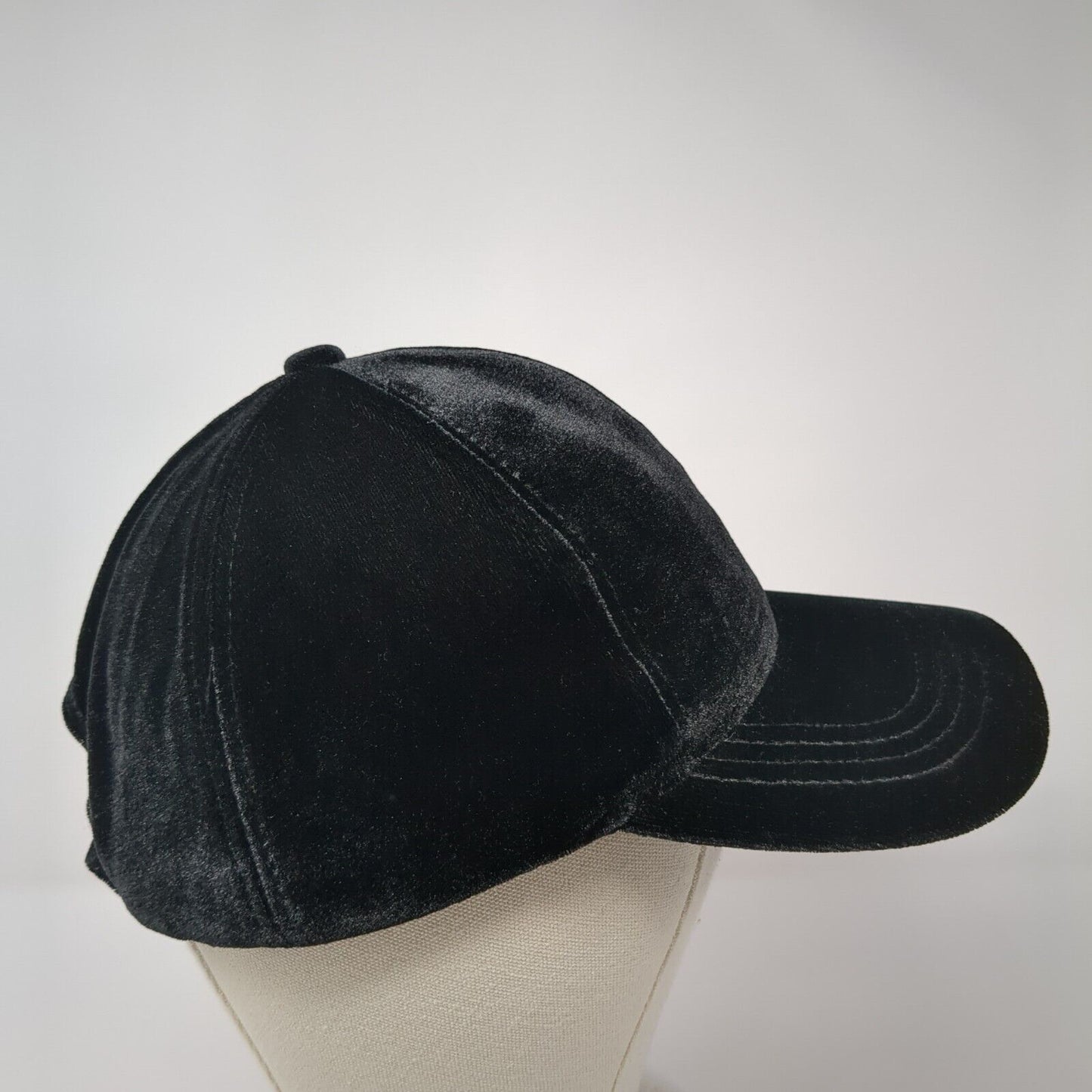 Express Strapback Hat Black One Size Adjustable Velvet Blank 6 Panel