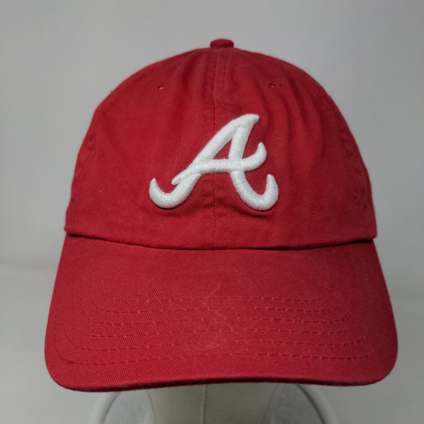New Era Men's Slideback Hat Red OSFA Embroidered Atlanta Braves Logo Cotton