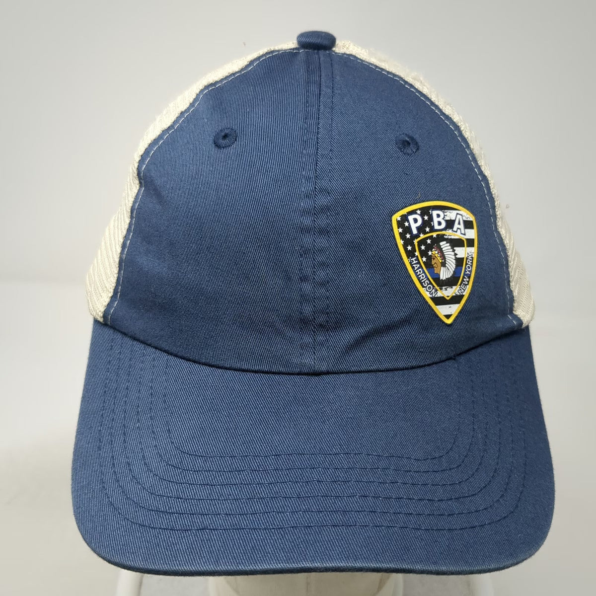 Port Authority Trucker Hat Blue One Size Harrison New York PBA Shield Patch