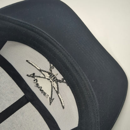 Richardson Trucker Hat Black One Size Dynamic Aviation Mesh Back Logo Snapback