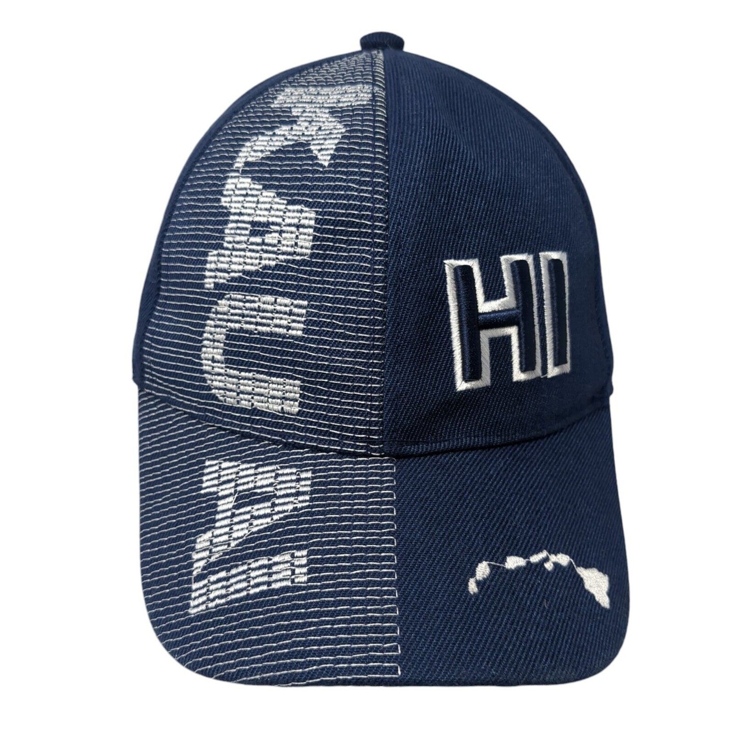 Kauai HI Strapback Hat Blue One Size Embroidered Island Crew Hawaii