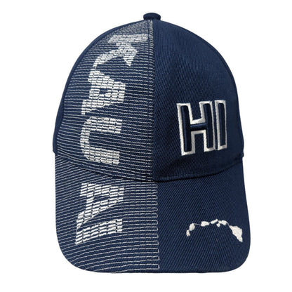 Kauai HI Strapback Hat Blue One Size Embroidered Island Crew Hawaii