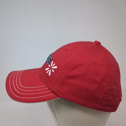 Ping Strapback Hat Red One Size Embroidered Solid 6 Panel Outdoor