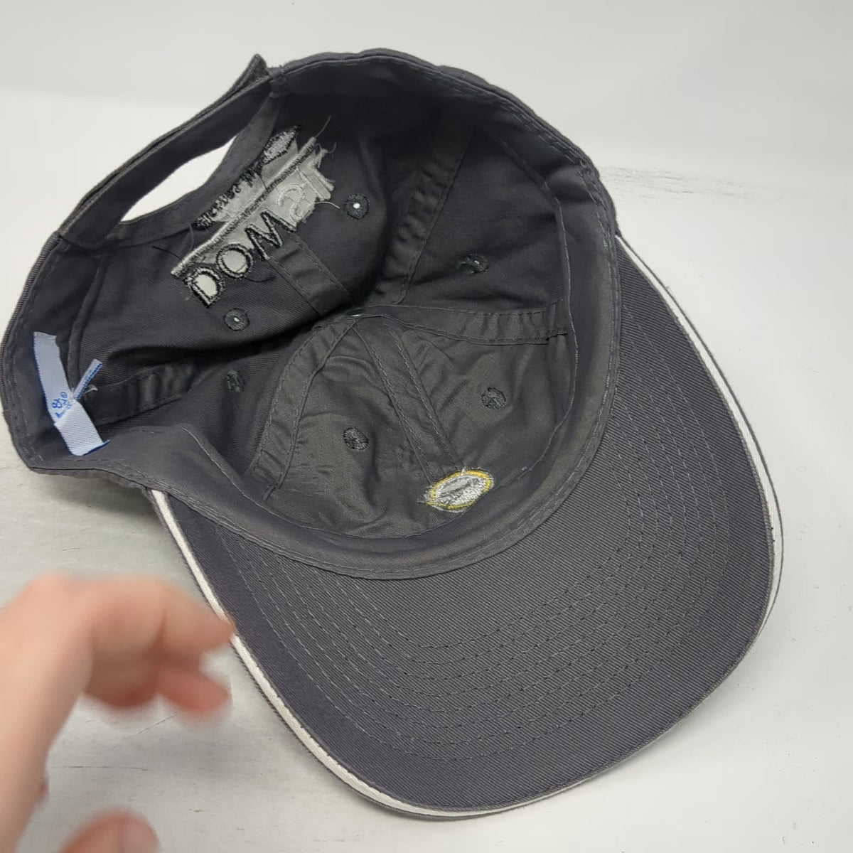 Port & Company White Cap Dow Gray Baseball Cap One Size Strapback Hat Dowsil