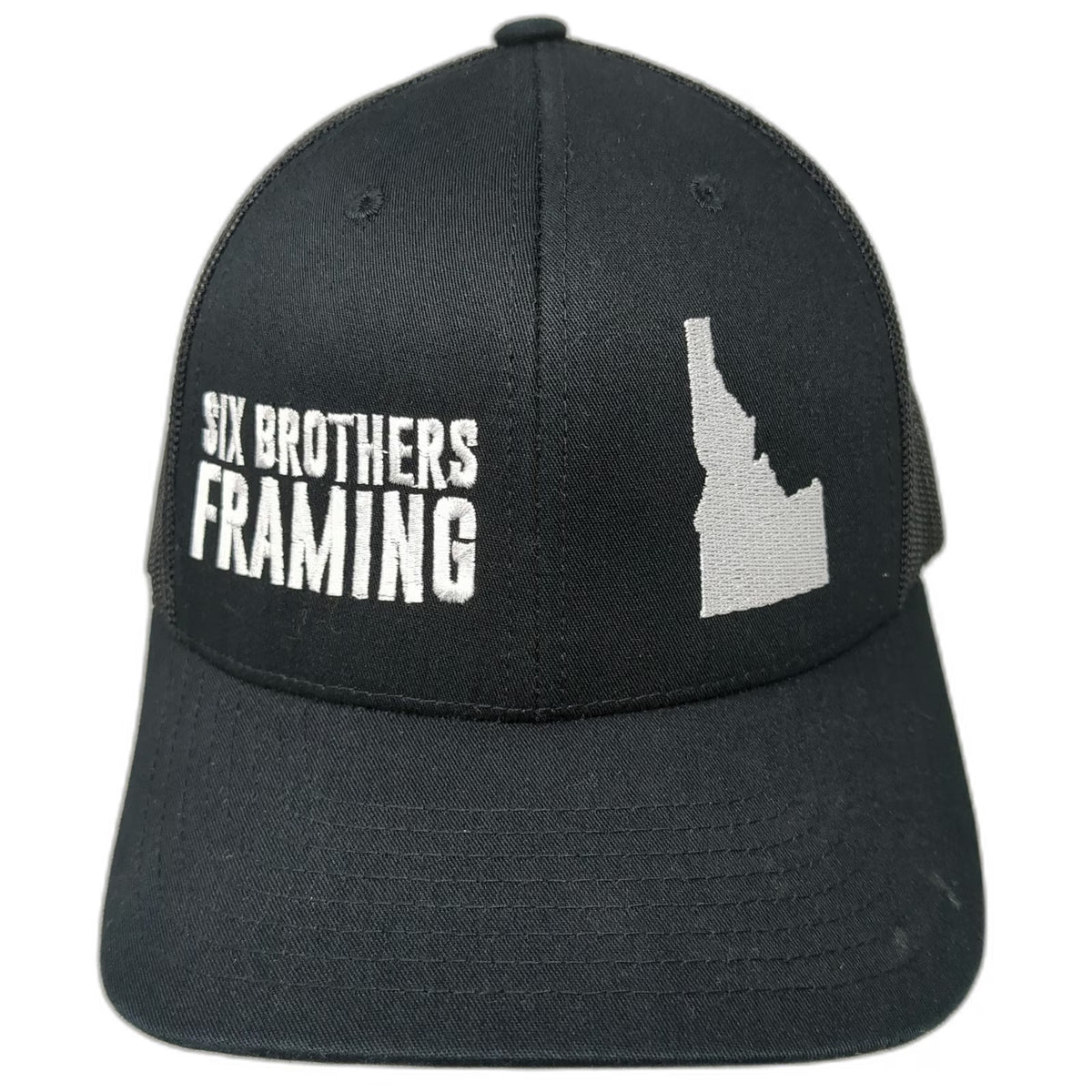 Yupoong Trucker Hat Black One Size Idaho Six Brothers Framing Mesh Snapback