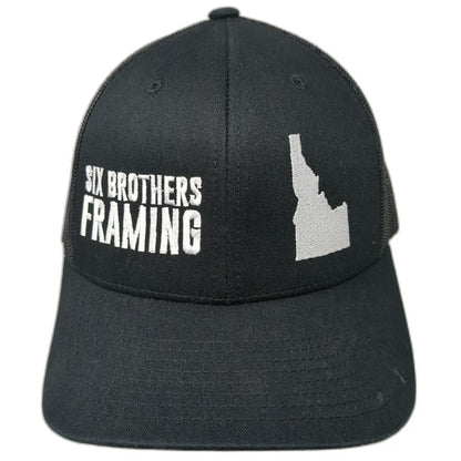Yupoong Trucker Hat Black One Size Idaho Six Brothers Framing Mesh Snapback