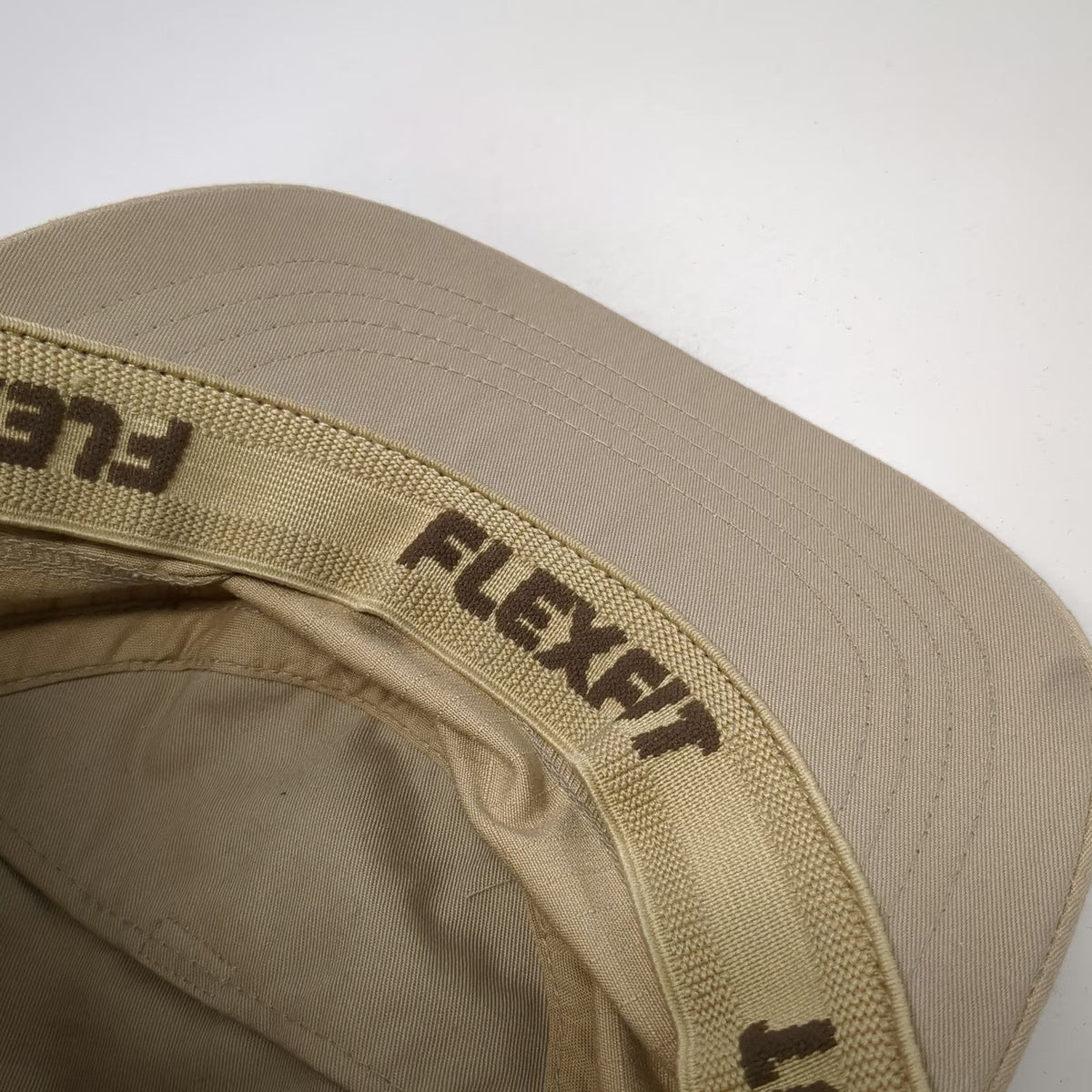 Kangol Army Cap Beige S/M Flexfit Embroidered Logo Cotton Military Cadet Hat