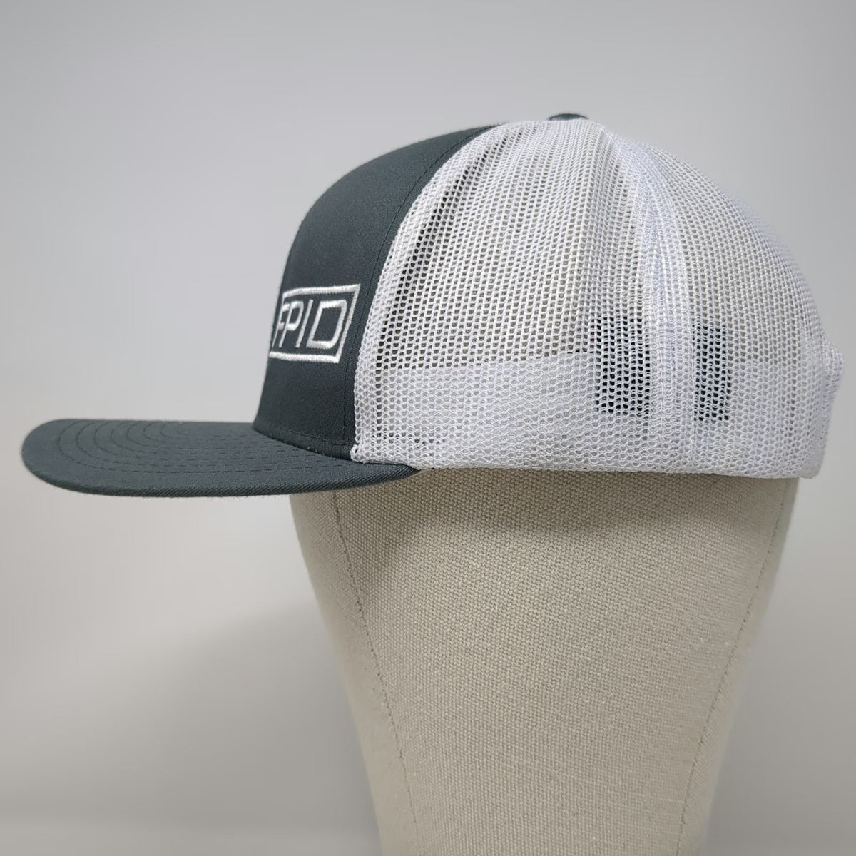 Pacific Headwear Trucker Hat Gray White One Size FPID Mesh Back Snapback 104C