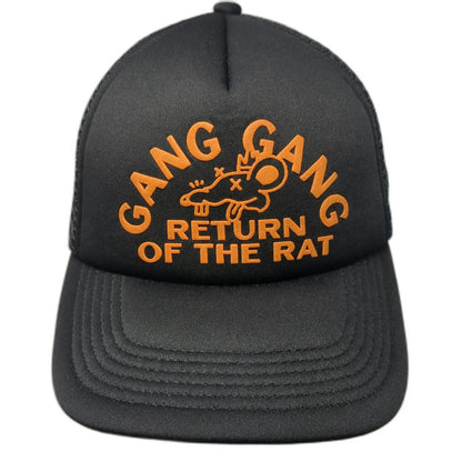 Theo Von Trucker Hat Black Orange One Size Gang Return Of The Rat Snapback Mesh