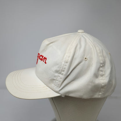 Hogan 5 Panel White One Size Snapback Green Underbrim Script Logo Hat