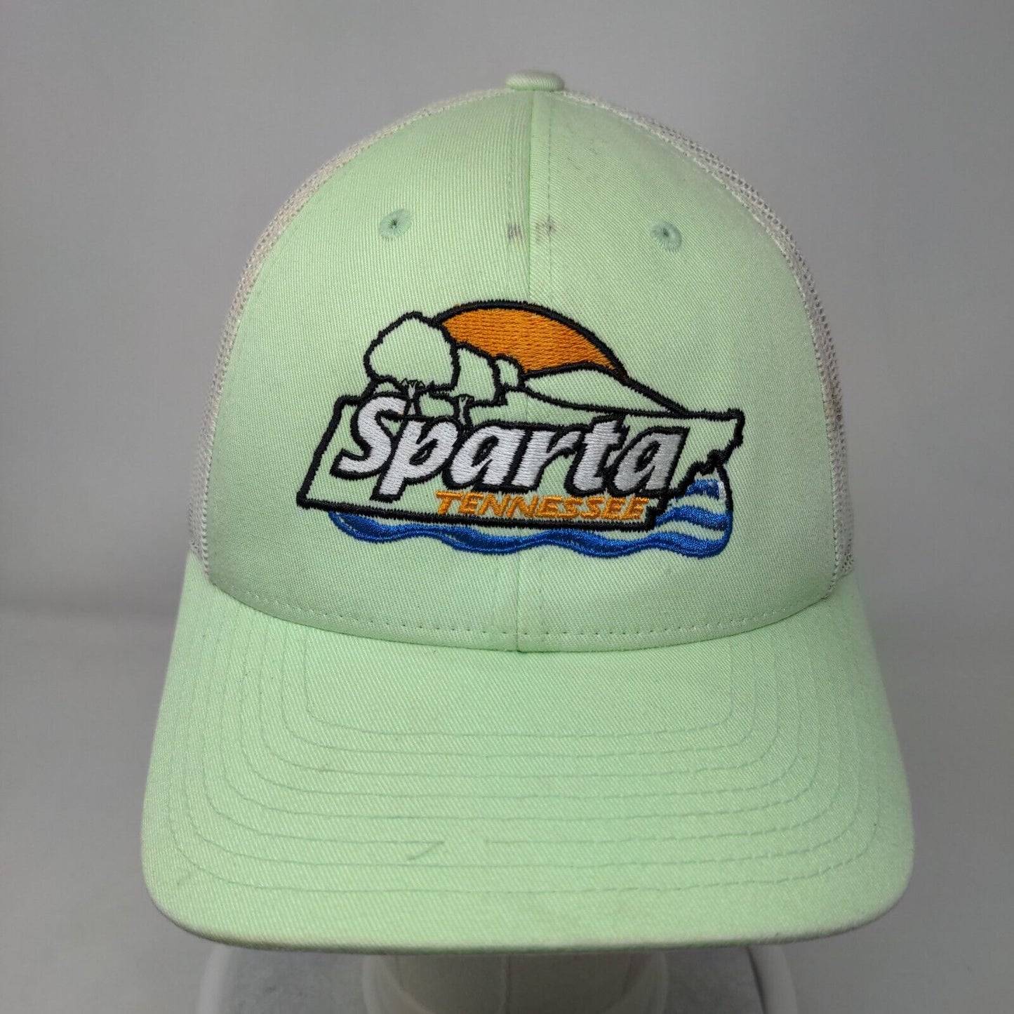 Sparta Tennessee Snapback Trucker Hat Green M/L Embroidered Mesh Back Richardson
