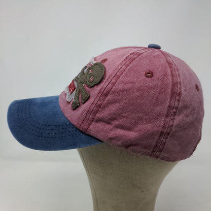 Unbranded Men's Slideback Hat Red Blue Patch Big Logo Human Skeeeton Skull