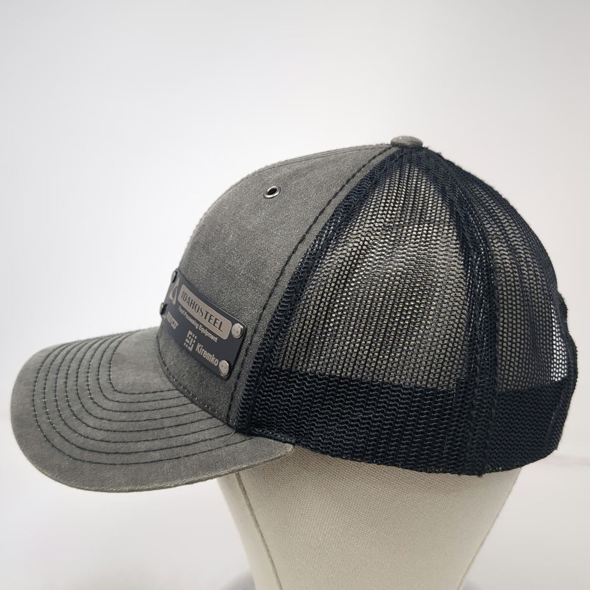 Richardson Trucker Hat Gray One Size Idaho Steel Food Processing Snapback