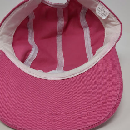 T.I. 5 Panel Pink White Satin Sugar Ball 96 Logo Slideback Camper Hat Vintage