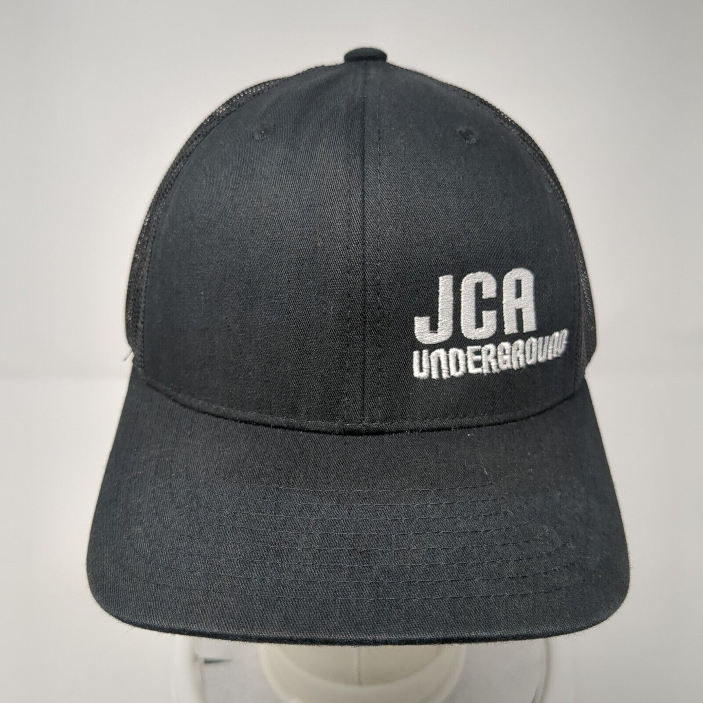 JCA Underground Snapback Trucker Hat Black One Size Mesh Back Yupoong