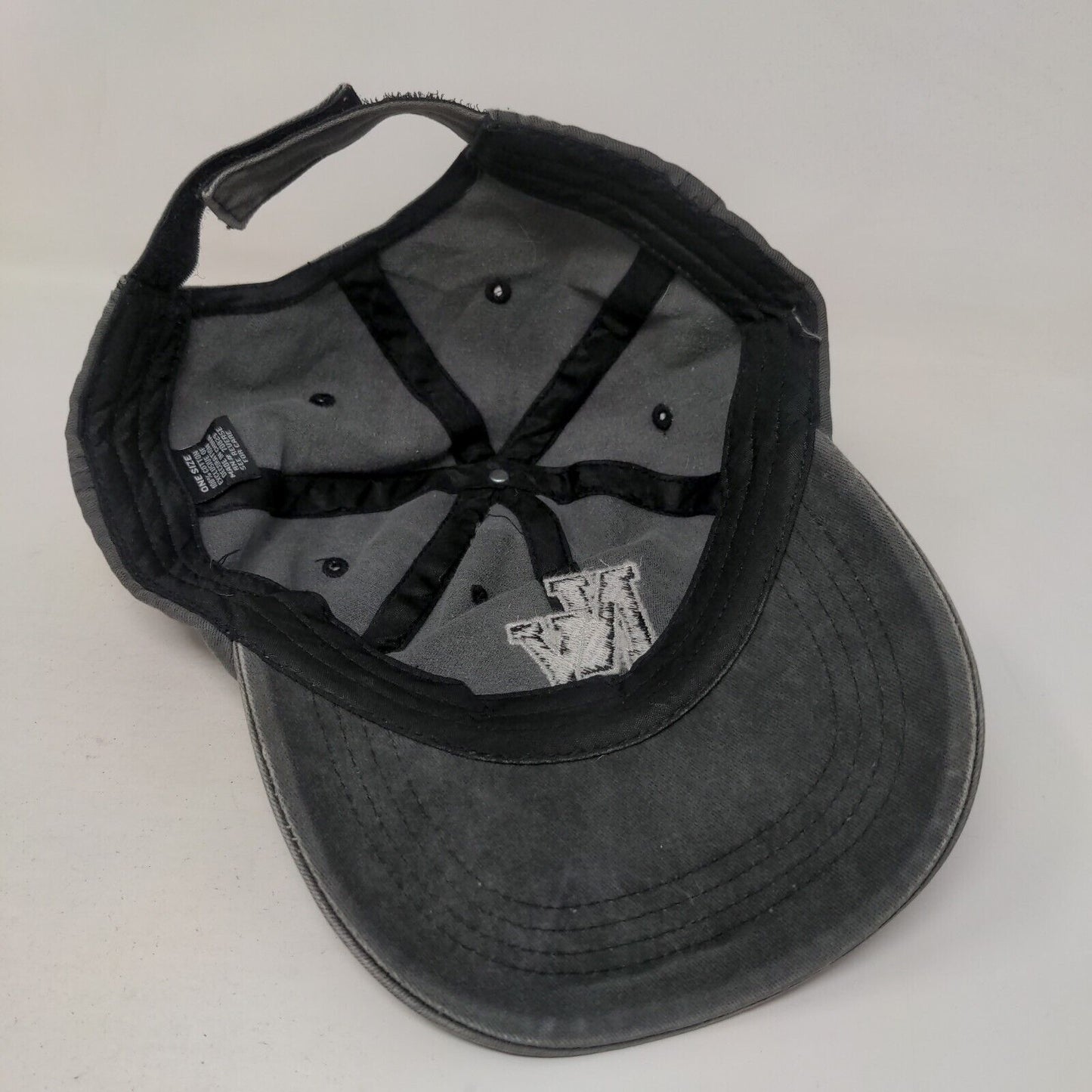 NY New York Strapback Hat Gray One Size Embroidered Adjustable Vented Holes