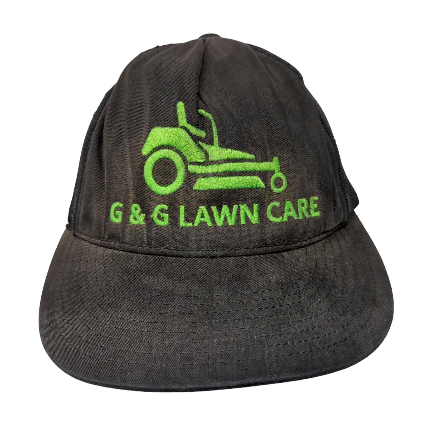 G&G Lawn Care Snapback Trucker Hat Black OSFA Embroidered Mesh Back Sport-Tek