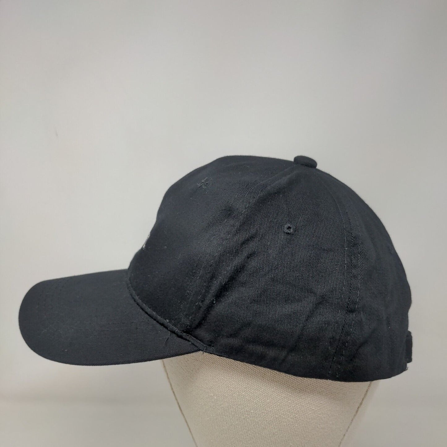 Brooklyn Slideback Hat Black One Size Adjustable Vented Holes 6 Panel GP Cotton