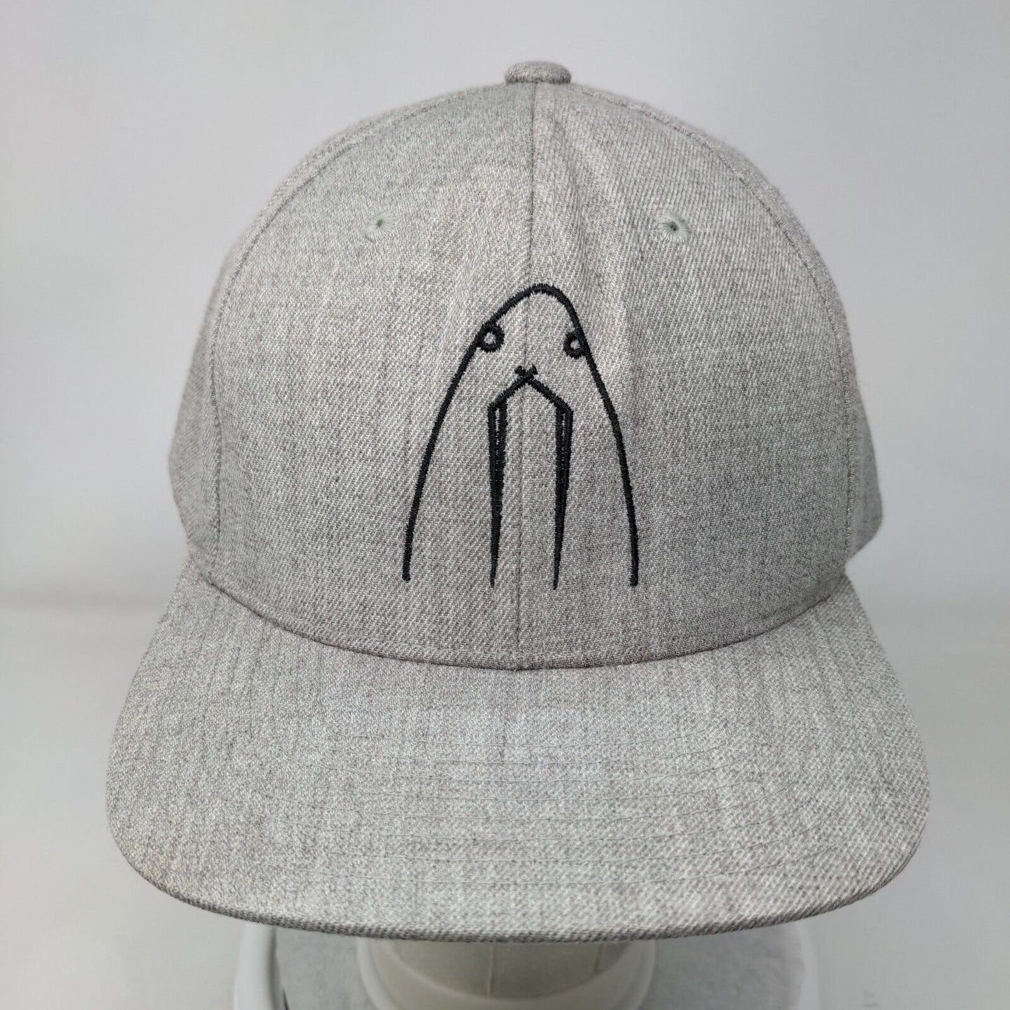 The Classics Yupoong Snapback Hat Gray One Size Solid Embroidered