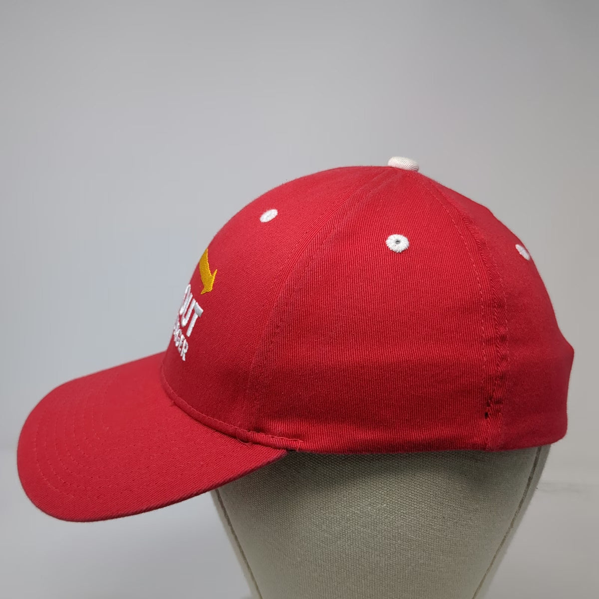 In-N-Out Burger Baseball Cap Red L Flexfit Embroidered Logo White Eyelets Hat