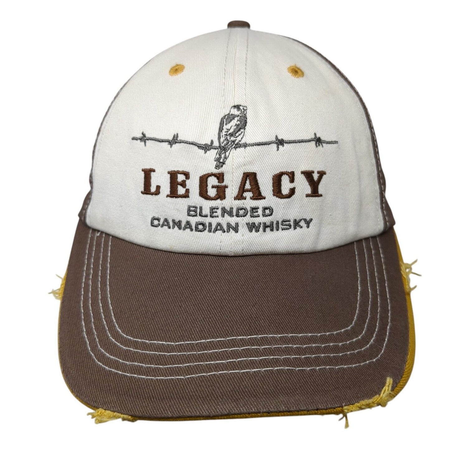 Legacy Blended Canadian Whisky Strapback Hat Brown OS Adjustable Distressed