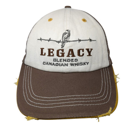 Legacy Blended Canadian Whisky Strapback Hat Brown OS Adjustable Distressed