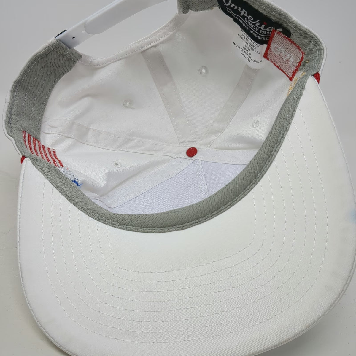 Imperial 5 Panel White One Size Hat Rope Rinaldi Roofing GAF Master Elite Flag