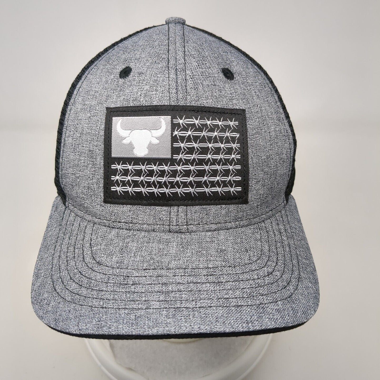 Flag Patch Snapback Trucker Hat Gray OSFA Mesh Back Arcadian Outfitters