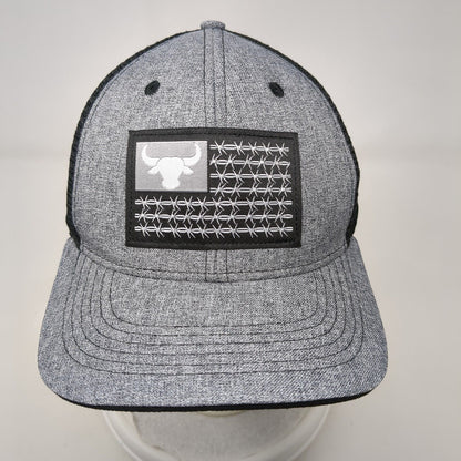 Flag Patch Snapback Trucker Hat Gray OSFA Mesh Back Arcadian Outfitters