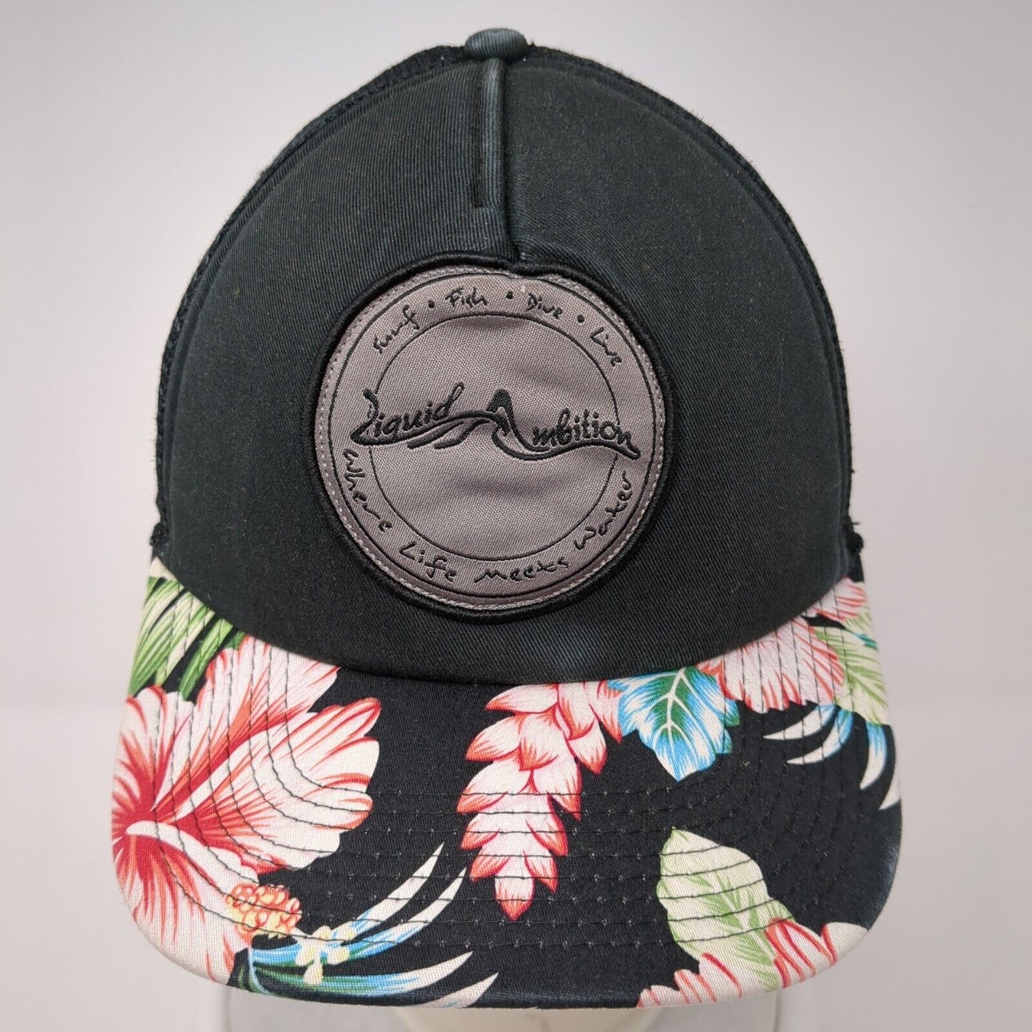 Liquid Ambition Snapback Trucker Hat Multicolor OS Adjustable Floral Mesh Pukka