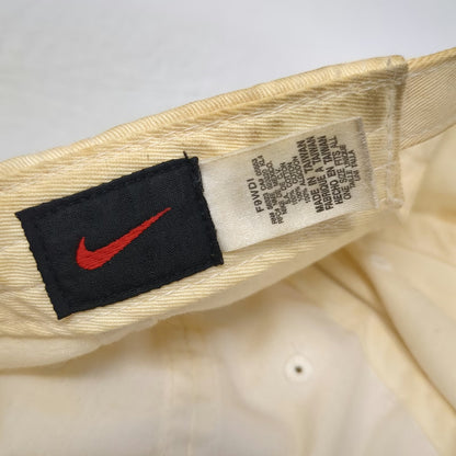 Nike Baseball Cap Beige Vintage Embroidered Swoosh Logo Slideback Cotton Hat