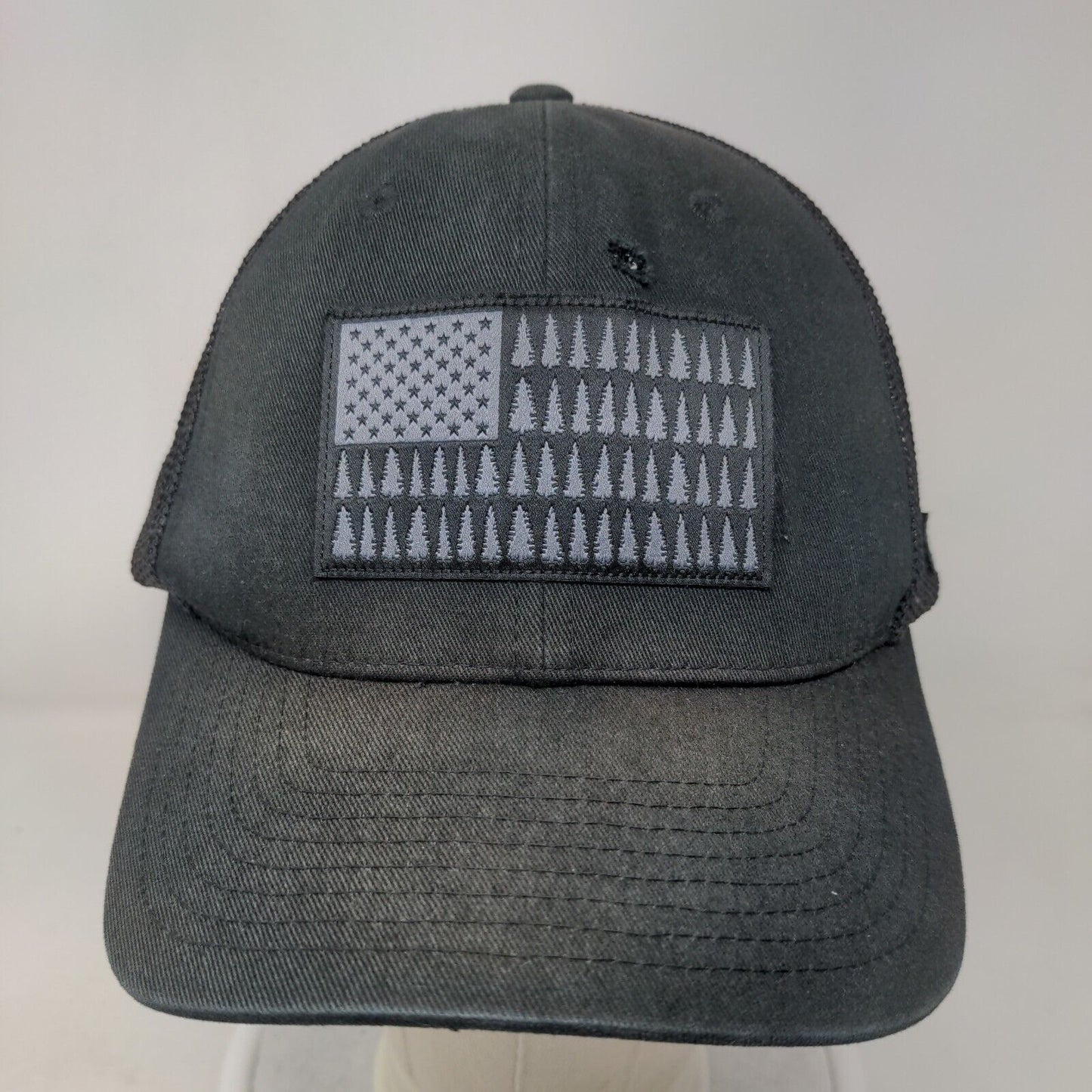 Columbia Pine Tree Flag Fitted Mesh Back Trucker Hat Black One Size