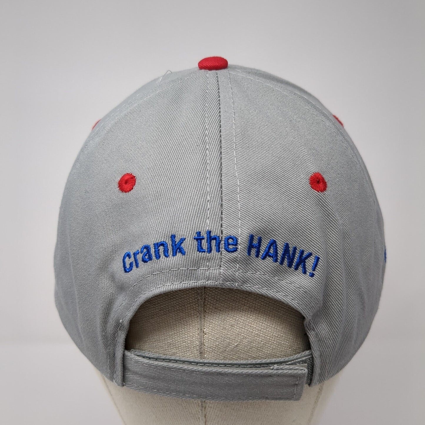 107.1 Hank FM Idaho's Real Country Strapback Hat Gray OS Adjustable Embroidered